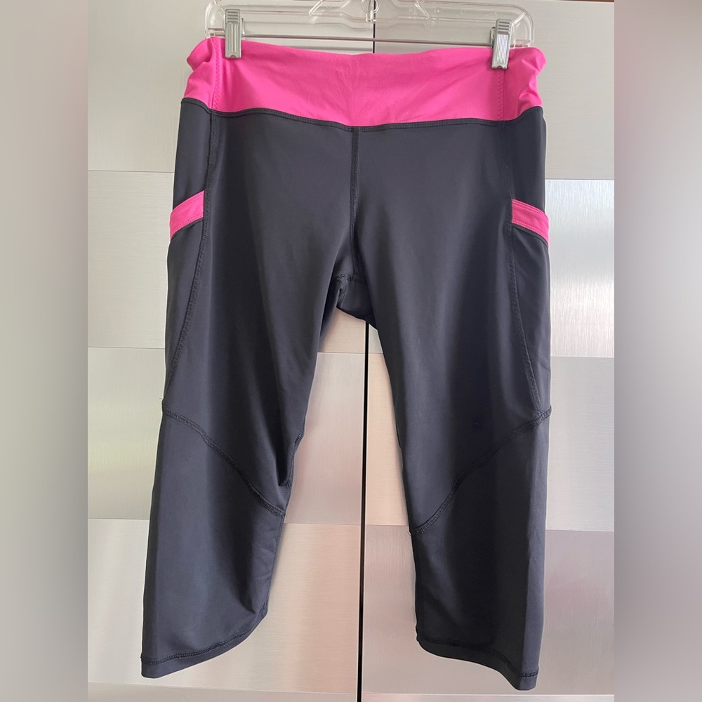 Lululemon Black and Pink Athletic Capri Leggings